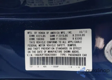 2009 Honda Accord 2.4 Lx-P from USA, damaged, VIN 1HGCP26429A080554